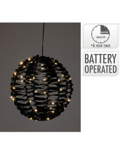 Verlichte Bal - Zwart - 25 cm - 60 led 2