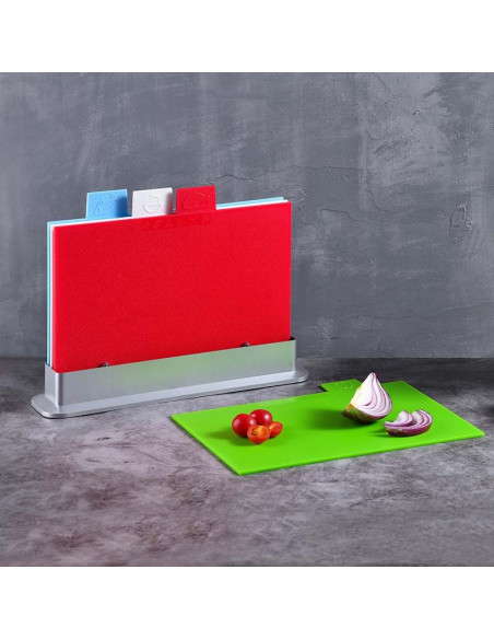 Ceruzo Index Snijplankenset - 4 stuks met Houder