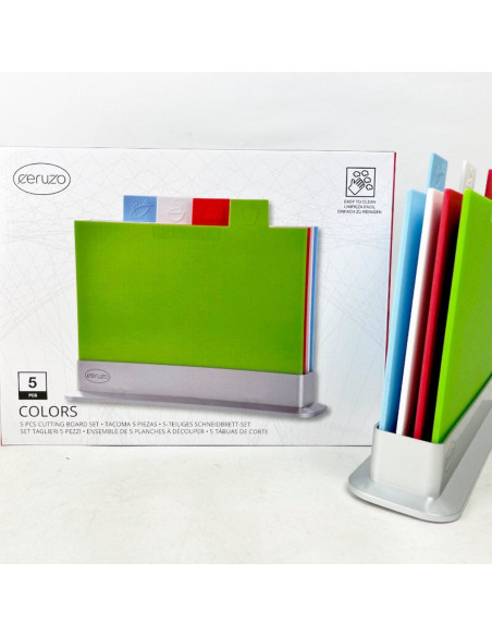 Ceruzo Index Snijplankenset - 4 stuks met Houder