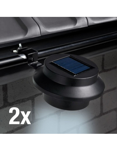 Solarlampen voor Dakgoten - 2 stuks