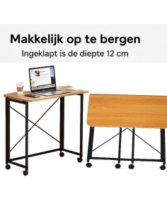 Ceruzo Wandtafel -  80x40x75 cm - Inklapbaar Tafelblad -... 2