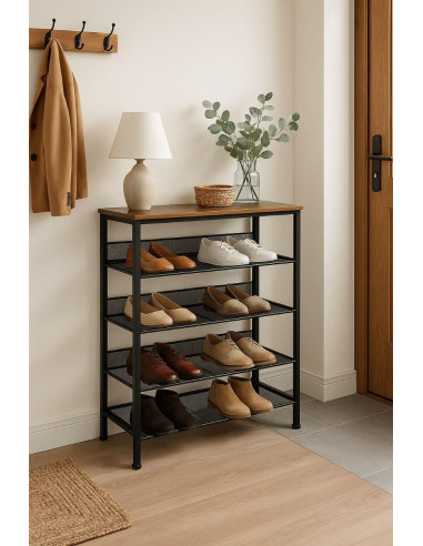 Ceruzo Schoenenrek - Hout - Metaal - 76x30x86 cm