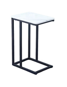 Ceruzo Bijzettafel - Banktafeltje - Metaal en MDF - Wit...