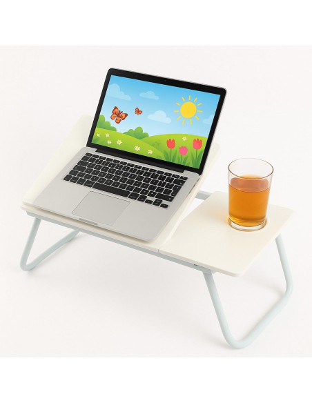 Ceruzo Bedtafel Verstelbaar - Wit - Laptoptafel - Ontbijttafel