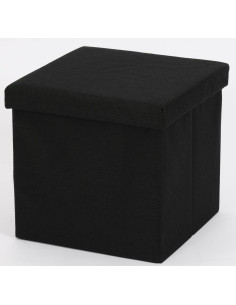 Ceruzo Poef - Zwart - 38x38x38 cm - Opvouwbaar - Hocker...