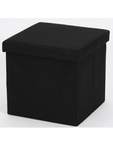 Ceruzo Poef - Zwart - 38x38x38 cm - Opvouwbaar...