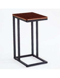 Ceruzo Bijzettafel - Banktafeltje - Metaal en MDF - Bruin