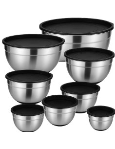 Ceruzo Mengkommen met Deksel - RVS - set van 8