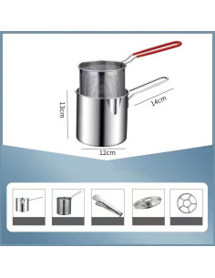 Ceruzo Mini Frituurpan met Mandje - 1.2L - geschikt voor gas 2