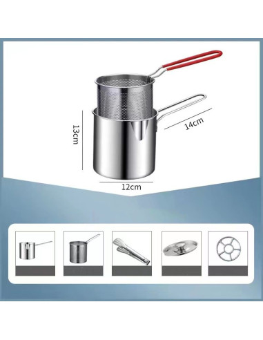 Ceruzo Mini Frituurpan met Mandje - 1.2L -...