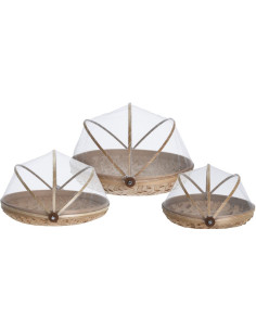 Vliegenkap - bamboe - set van 3