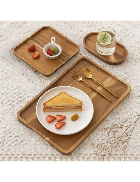 Ceruzo Dienbladen - Acaciahout -  set van 3