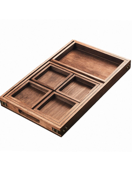 Ceruzo Dienbladen - set van 7 - Paulowniahout