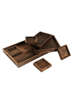 Ceruzo Dienbladen - set van 7 - Paulowniahout 2