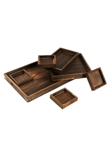 Ceruzo Dienbladen - set van 7 - Paulowniahout