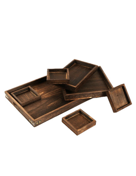 Ceruzo Dienbladen - set van 7 - Paulowniahout