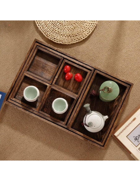 Ceruzo Dienbladen - set van 7 - Paulowniahout