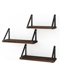 Ceruzo Wandplank Zwevend - Set van 3 - 40/35/30 x 12 cm -...