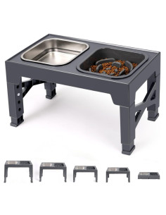 Ceruzo Hondenvoerbak - 5 Hoogtes - Verstelbaar - Anti...