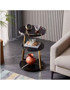 Ceruzo Moderne Bijzettafel - Zwart - Goud