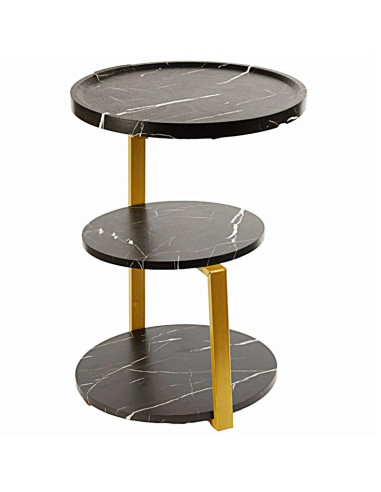 Ceruzo Moderne Bijzettafel - Zwart - Goud