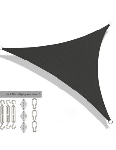 Schaduwdoek driehoek 3.6x3.6x3.6 - incl. Bevestigingsset