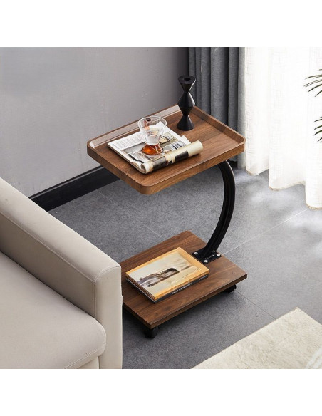 Ceruzo Bijzettafel met Wieltjes - C-Shape