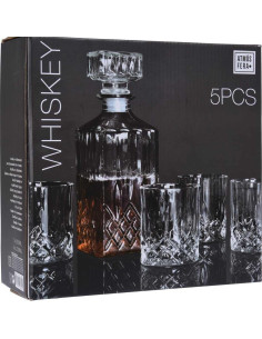 Whiskeyset - karaf met 4 glazen - budgetline