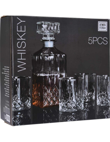 Whiskeyset - karaf met 4 glazen - budgetline