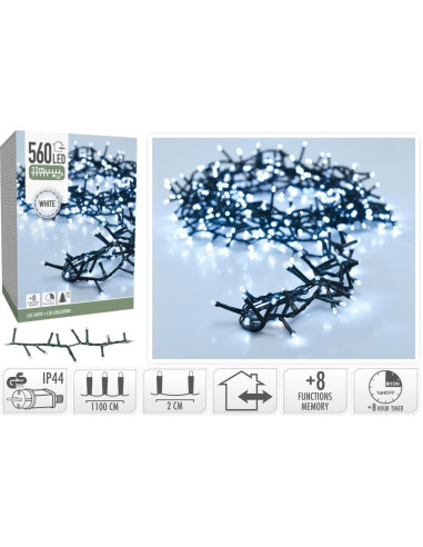 Microcluster - 560 led - 11m - Wit - Timer -...