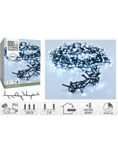 Microcluster - 800 led - 16m - Wit - Timer -...