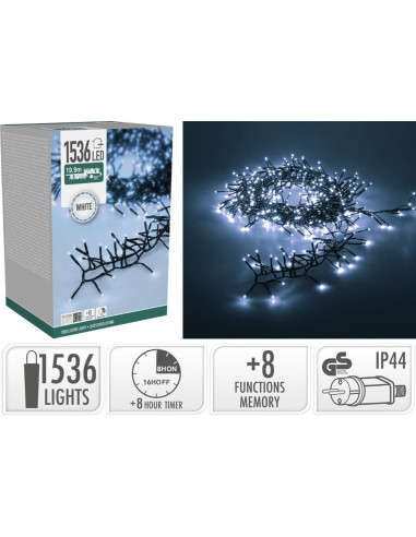 Treecluster Kerstboomverlichting - 1536led - Wit