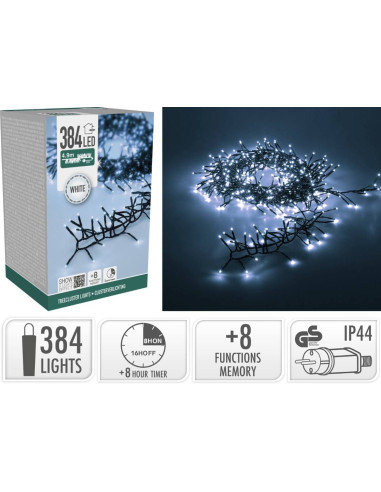 Treecluster Kerstboomverlichting - 384led - Wit