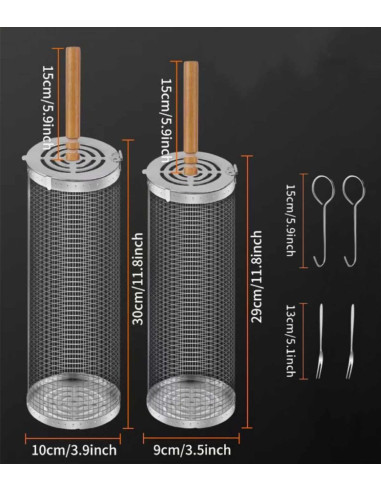 Ceruzo Grillmand - set van 2 - rollend...