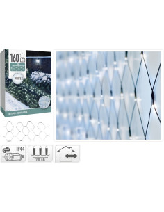 Netverlichting 160 LED's - 200x100 cm - Wit - groen snoer