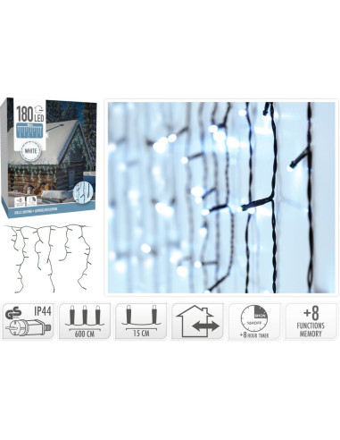 IJspegel verlichting - 180 LED - Wit - Timer -...