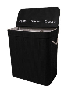 Ceruzo Wasmand met 3 Vakken - Wassorteerder - Zwart