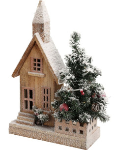 Verlicht Kersthuis - 44cm