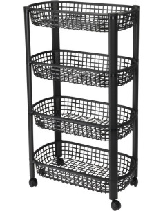 Keukentrolley 4 Wielen - Zwart