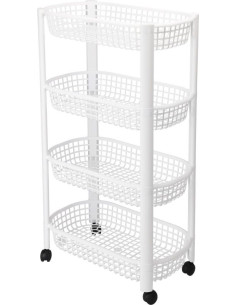Keukentrolley 4 Wielen - Wit