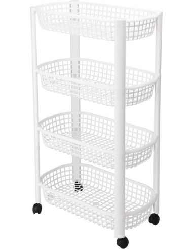 Keukentrolley 4 Wielen - Wit