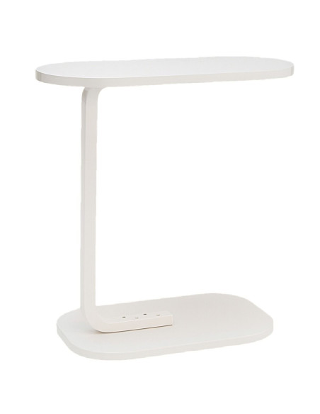 Ceruzo Bijzettafel - Wit - Banktafel - Metaal met Hout - 45x28x60 cm