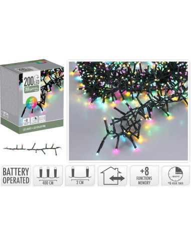Micro Cluster 200 led - 4m - Soft Multi Colour...