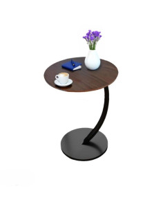 Ceruzo Bijzettafel - Bruin - rond 40 cm - hoog 60 cm