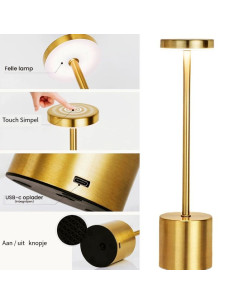 Tafellamp - Touchlamp - Dimbaar - USB 2