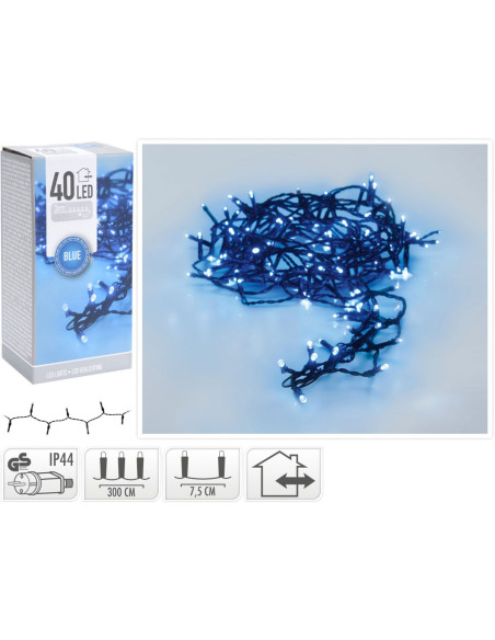 LED verlichting - 40 LED - 3 meter - blauw
