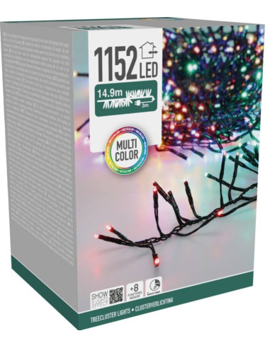 Treecluster Kerstboomverlichting - 1152led -...