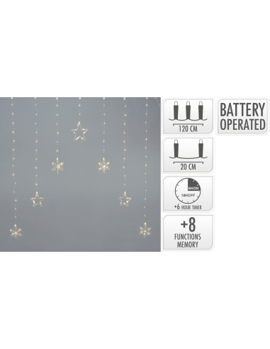 Kerstverlichting Lichtgordijn -Sterren -...