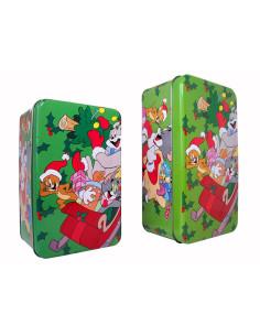 Kerstige Tom & Jerry Voorraadblikken - Set van 2 Metalen...