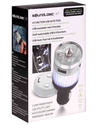 Soundlogic USB-autolader met 4 funkties